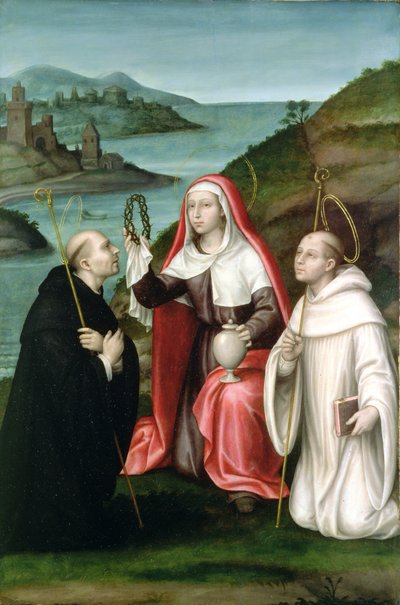 Szent Mária Magdolna Szent Domonkossal és Szent Bernáttal, 1580 körül (panel) alkotó: Nicolas Borras